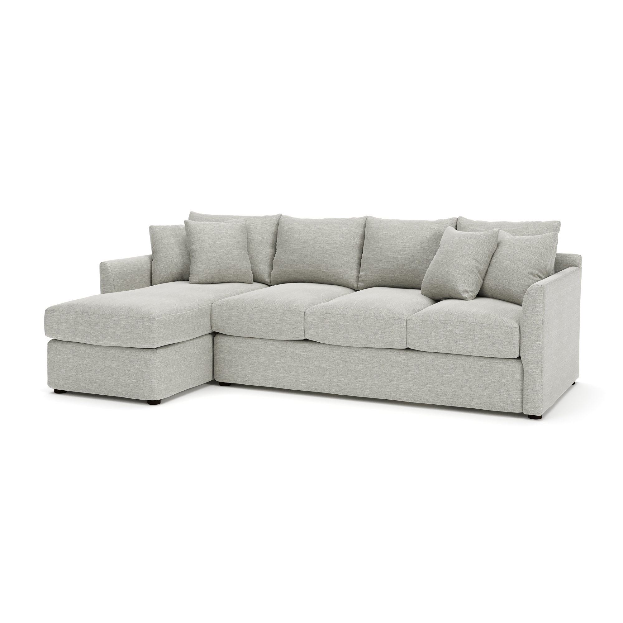 Cecelia Upholstered Chaise L-Sectional, Left Hand Facing, Beat Ash Performance