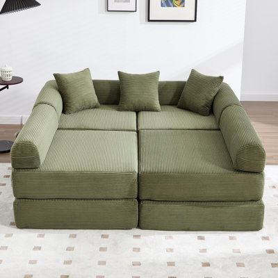 Oversized 8-in-1 Convertible Sofa Sectional ,corduroy,diy Sofa,l Shaped Modular Sofa,no Assembly.