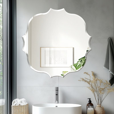 Miroir biseauté en verre argenté Minimalist