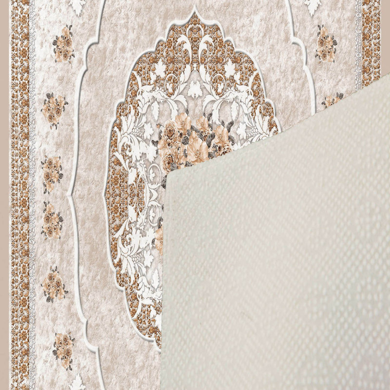 Luxurious Woven Area Rug, 5.9 x 9.2 ft, 100% Polyester, Antibacterial | Non-Slip PVC Felt Dot Underside, 0.3 in Pile Height | Machine Washable, 3D Digital Print, Perfect for Living Room & Bedroom Décor