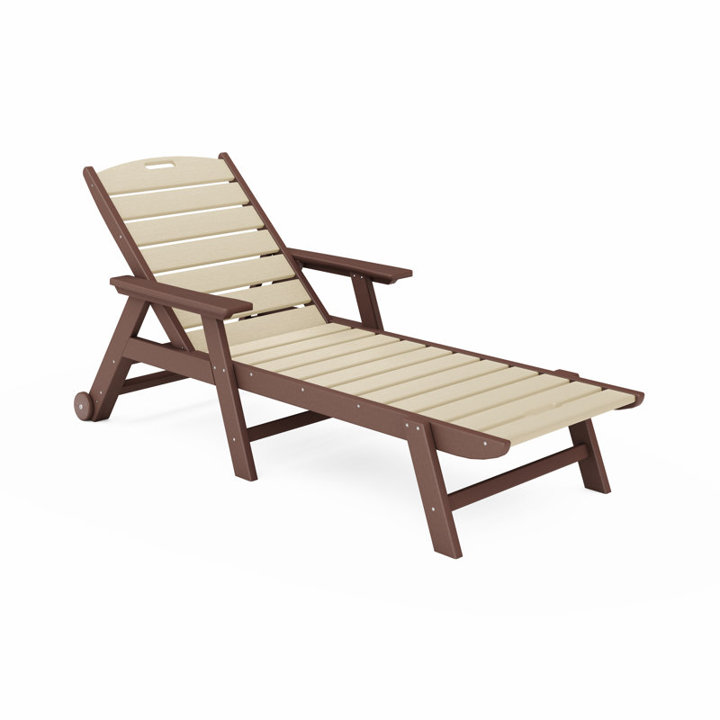 Chaise longue à dossier réglable Clairan, Brun pacane / sable Tybee