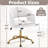 Velvet Desk Chair with Wheels, Home Office Swivel Armchair with Gold Base, Back Incline Adjustable for Vanity Make-up-1583616578
