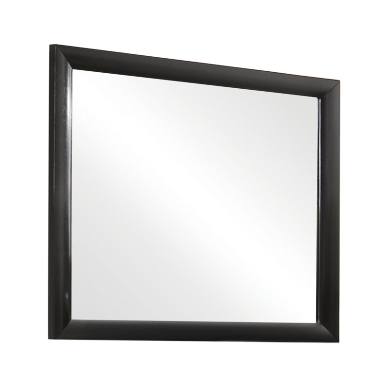 Michail Rectangle Wood Dresser Mirror in Black