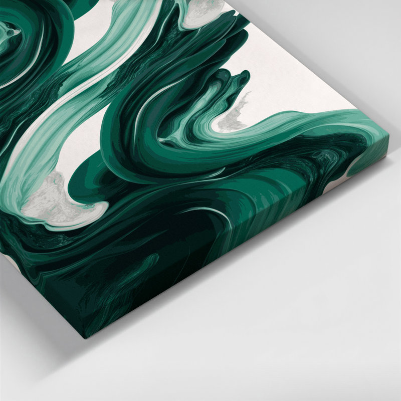 «Abstract Landscape 44», art mural sur toile verte, H 14 po x l 11 po