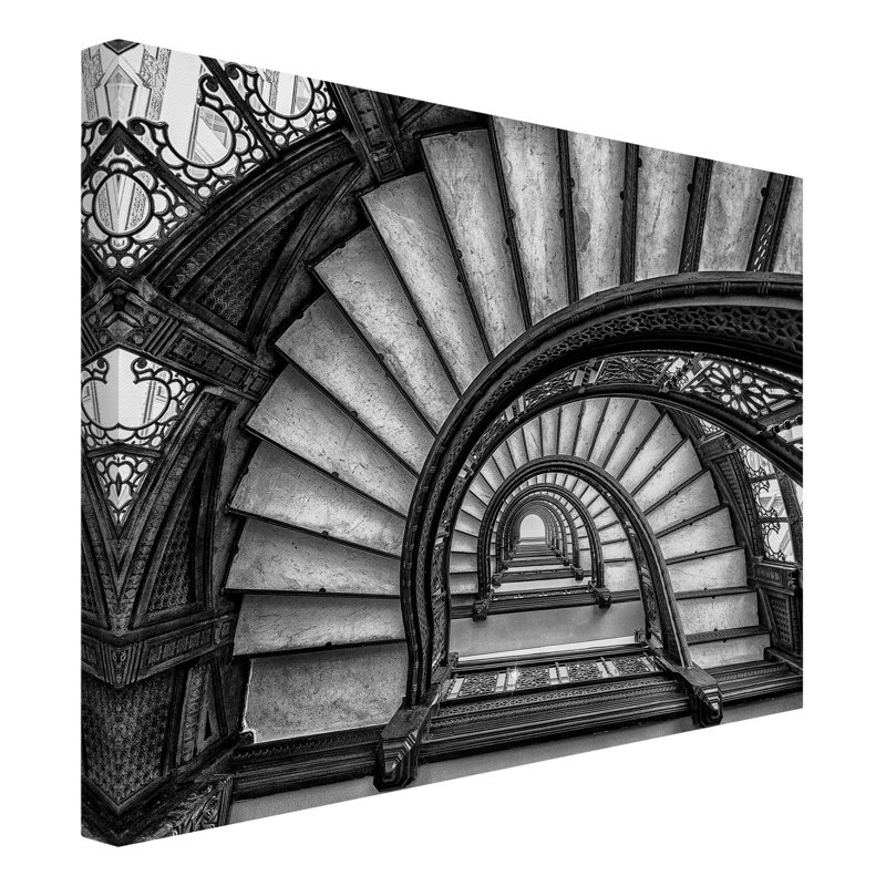 Chicago Staircase - Wrapped Canvas Print, 31cm H x 46cm W, Canvas