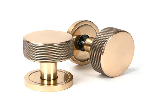 Brompton Interior Mortise Knob Set , Polished Bronze
