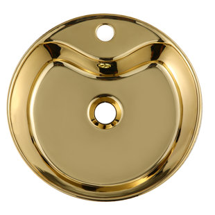 Juvia Thea 15.7'' Gold Vitreous China Circular Bathroom Sink