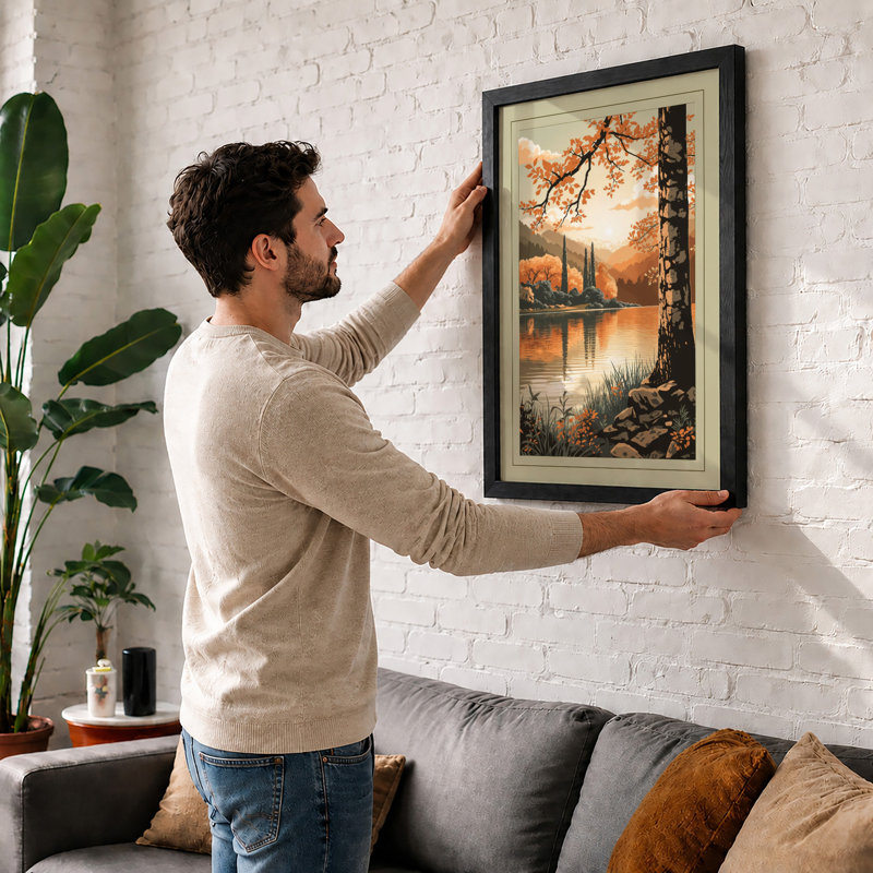 Birch At Golden Hour Vintage - Print, Unframed, A4 - 29.7 x 21.0 cm