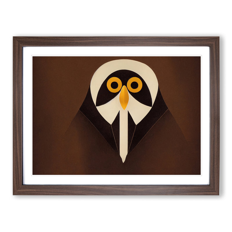 Dazzling Abstract Bird 1 Piece Single Picture Frame Wall Art, 34cm H x 46cm W x 2cm D, Walnut Framed