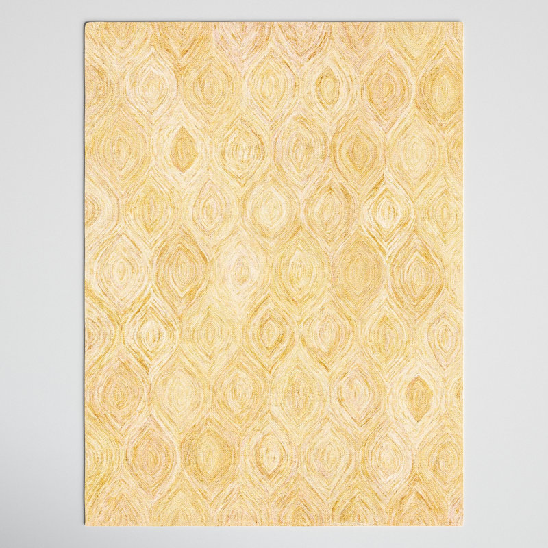 Tapis doré en laine touffeté à la main Alora, Rectangle 9 pi x 12 pi