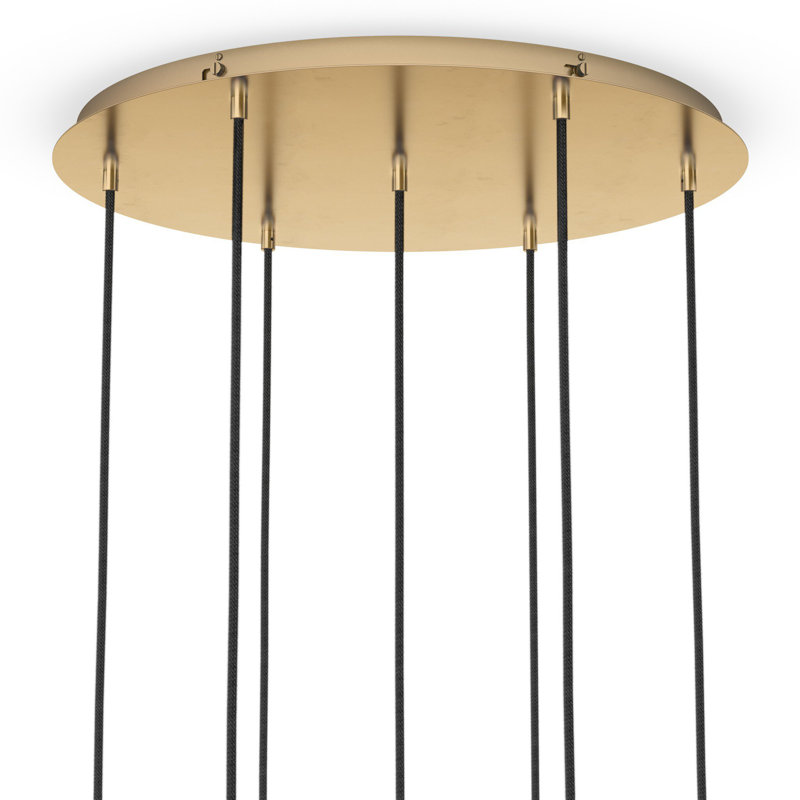Cluster 7 - Light Chandelier, Burnished Brass, Clear Symmetrical