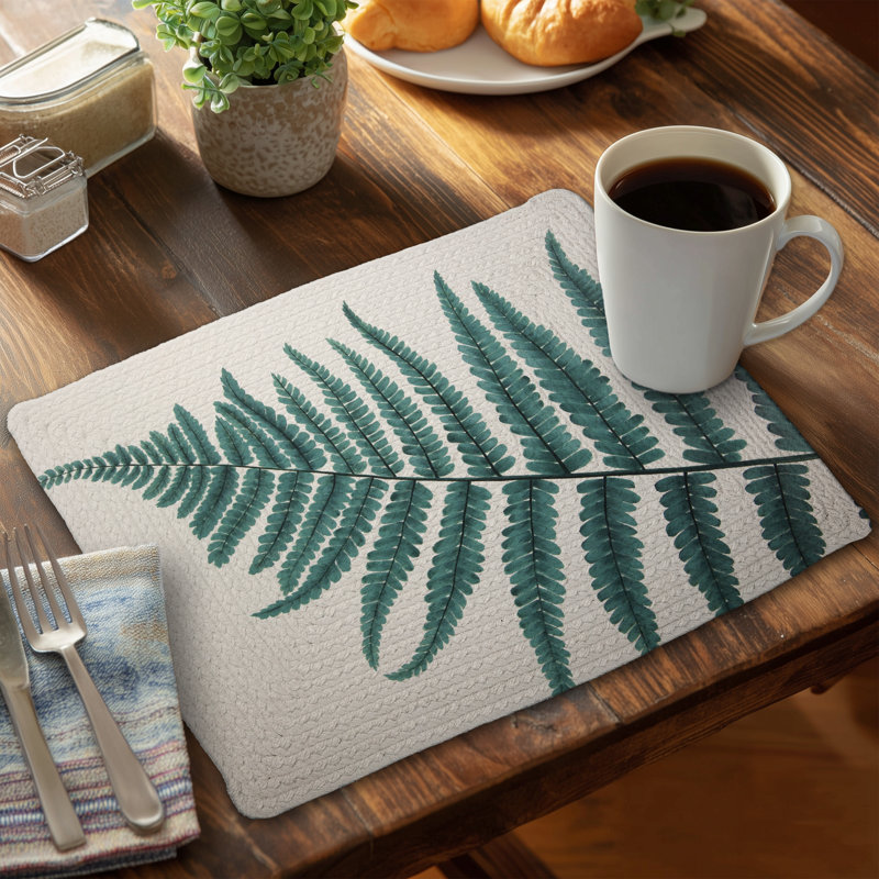 Magnifique napperon botanique vert fougère | Home Decor Essential