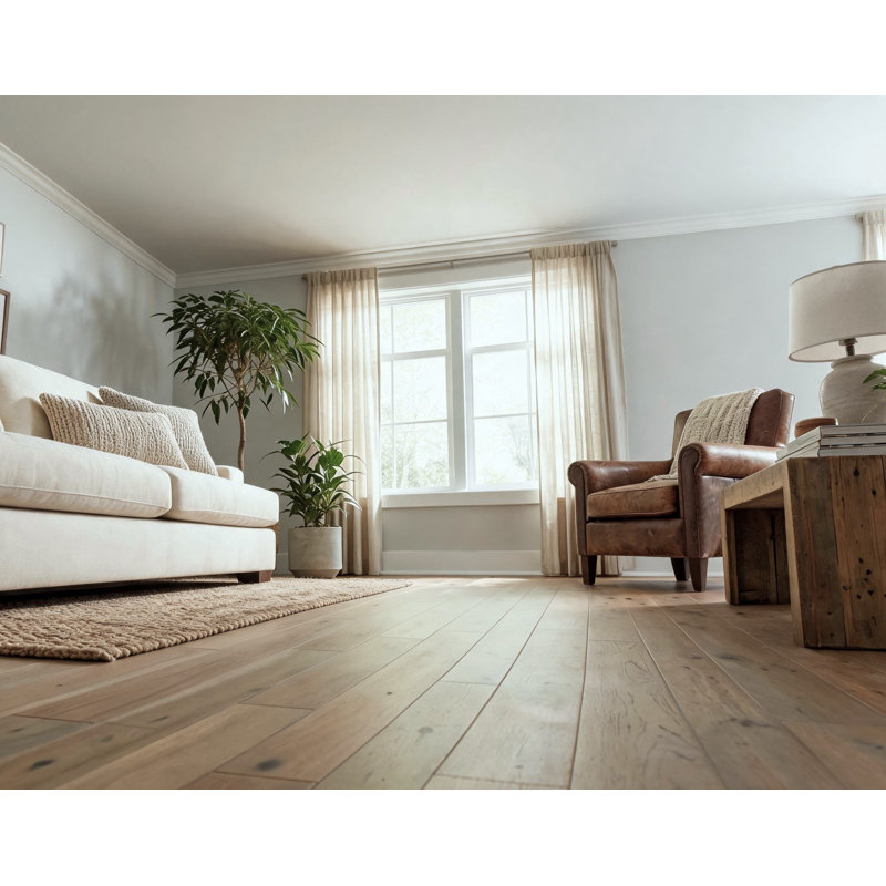 Acacia Oak Grain Embossed Finish Solid Hardwood Flooring, 5/8" (0.63") Thick x 4 1/3" (4.3") x Varying Length, Villa