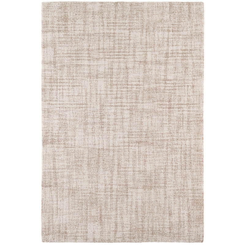 Crosshatch Ivory Hand Micro Hooked Wool Rug, Rectangle 8'6" x 11'6"