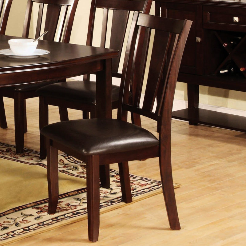 Chaises d'appoint de salle à manger à finition foncée (2), bois massif, siège rembourré confortable de 2 couleurs, base en bois, assise, espace transitionnel moderne