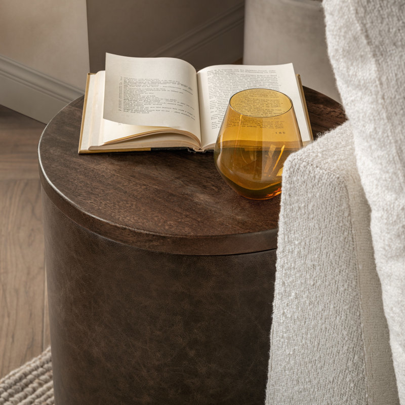 Andra Solid Wood End Table, Tan