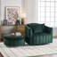 Fauteuil rembourré pivotant demi-tonneau avec repose-pieds-651897927