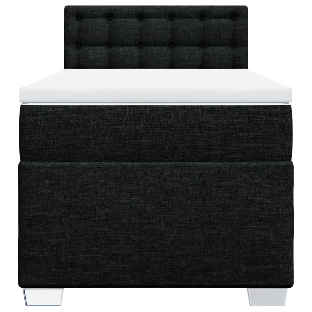 Vidaxl Boxspringbett mit Matratze Schwarz 200x80 cm Stoff