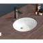 Lavabo de salle de bain ovale en céramique à encastrer sous plan - 48 x 41 cm, blanc, avec trop-plein, fini mat - Style moderne et élégant