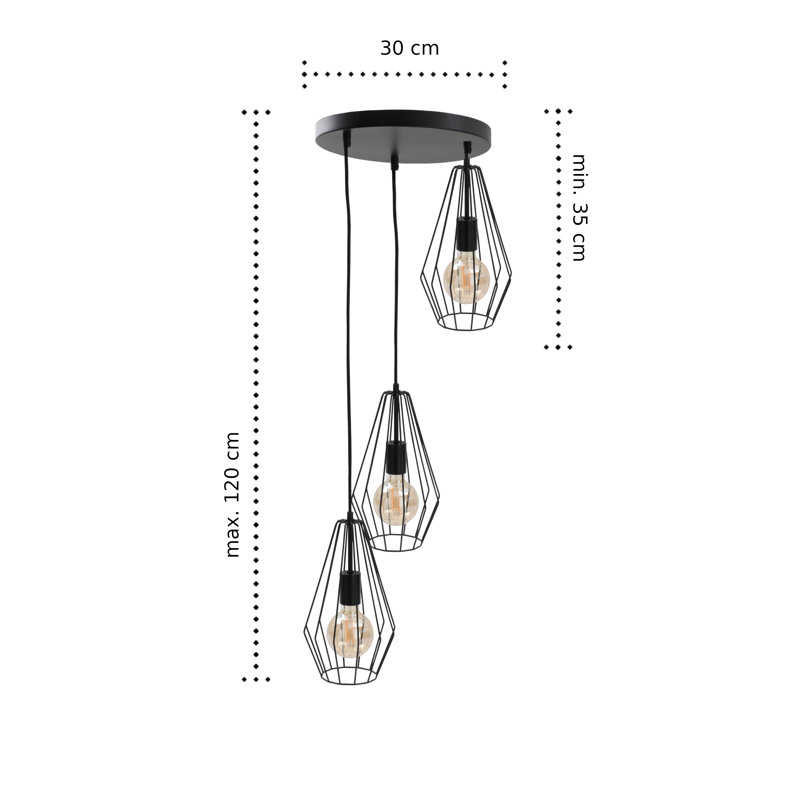Estero 3 - Light Geometric Pendant, Black