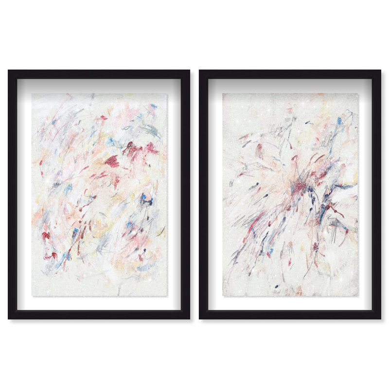 Feels Like love set Shadowbox Abstract Print by Oliver Gal, Black Frame, 10 x 15, 63"H x 43"W, Black Shadowbox