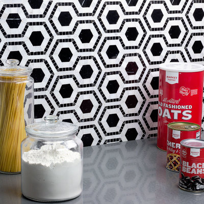 Cosmos Crema And Thassos Hexagon Marble Tile