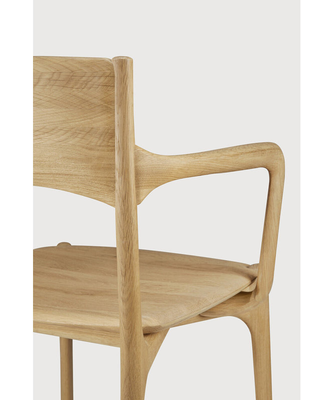 Pi Solid Wood Arm Chair, Natural