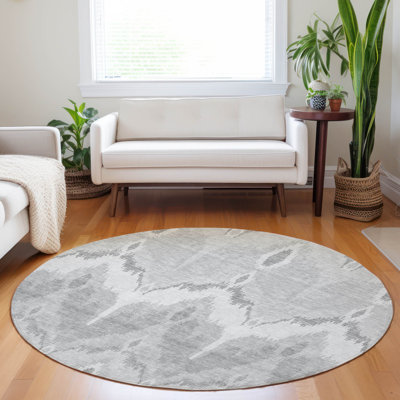 Premium Machine Washable Prisco Silver Rug