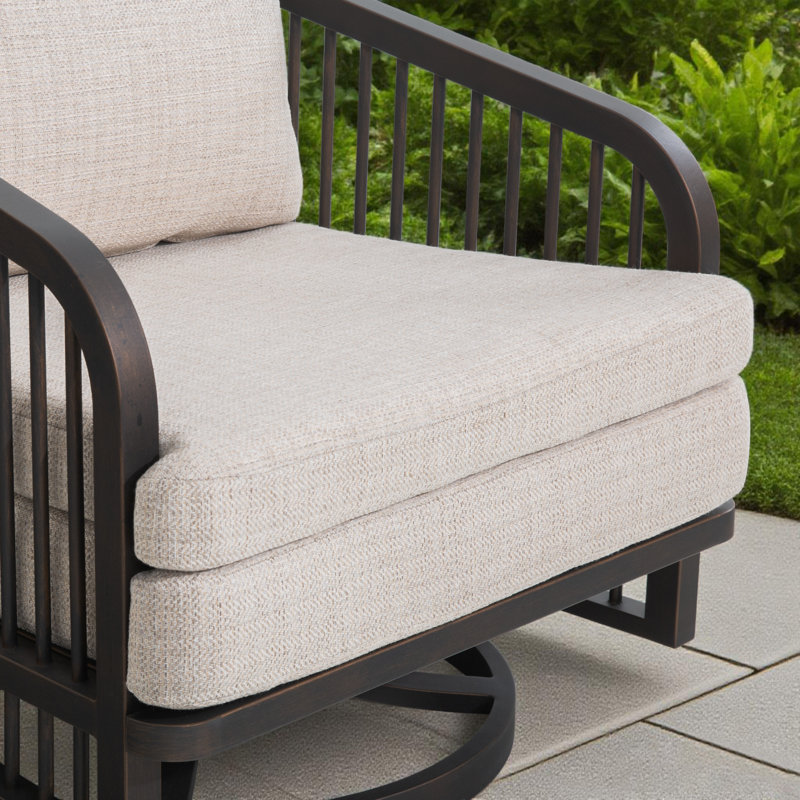 Asheville Patio Aluminum Swivel Club Chair Lounge Chair With Cushions