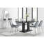 Edzard Double Pedestal High Gloss Dining Table Set with 6 Luxury Velvet Dining Chairs-50896073-89191898