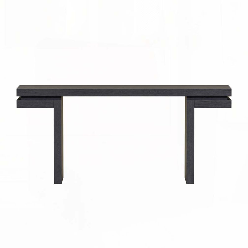 66"L Farmhouse Console Table, Black