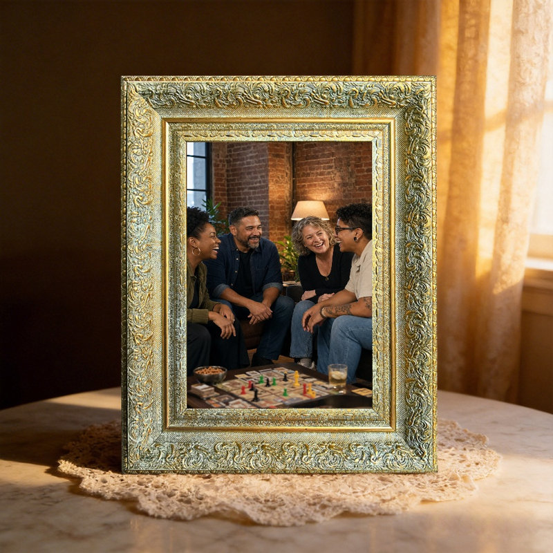 Cadre photo 3 pièces 11 "x 14" avec plexiglas en or antique