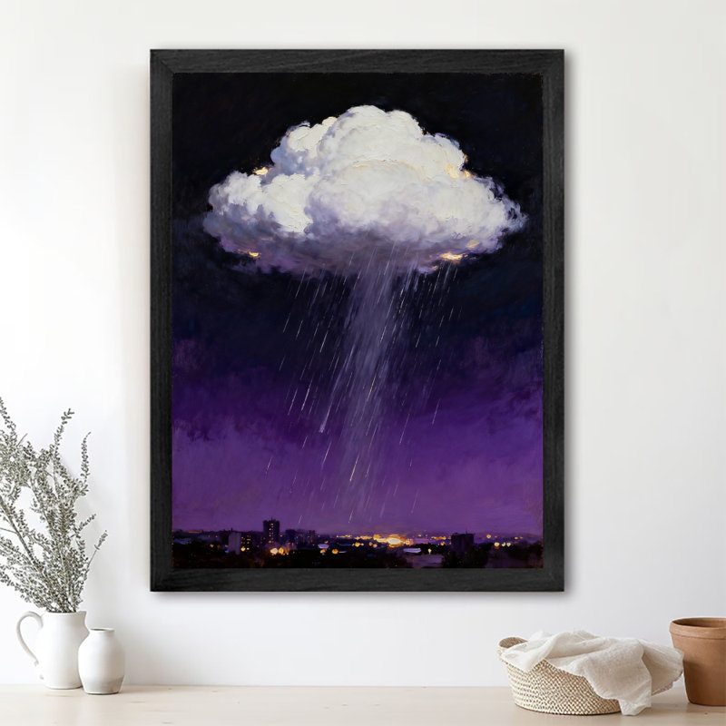 «Black Rainy vintage», art mural encadré noir, H 37 po x l 25 po