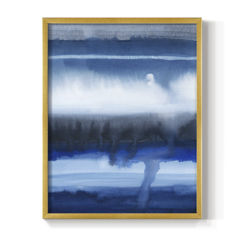 Deep Shore I, reproduction encadrée - bois massif, Or, H 14 po x l 11 po