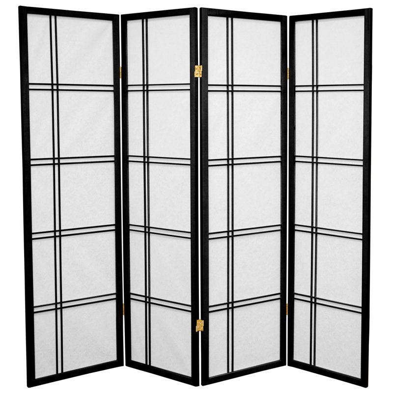 Cloison pliante en papier de riz de 58,75 po Keitez, 4, 5 pi, Noir