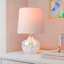 Lampe de table pour enfants 15 po Muhedin - Lampe de table de chevet en verre rose pour chambre de fille, chambre de bébé, chambre à coucher, jolie petite lampe d'appoint avec abat-jour en velours, cadeau parfait pour fille et petite-fille