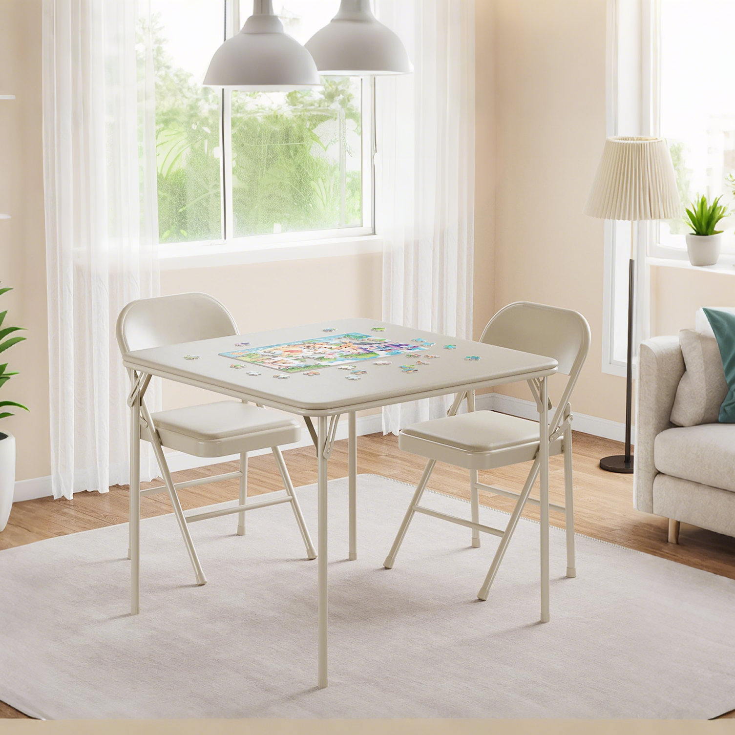 Yesurprise 3-Piece Folding Dining Table Set with 2 Chairs - Space ...