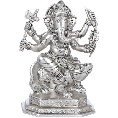 Figurine lord Ganesha assis sur un rat