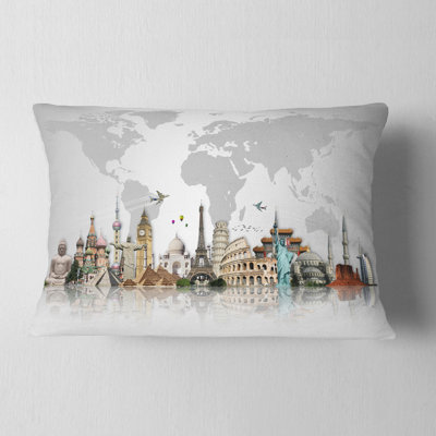 Famous Monuments Across World - Cityscape Printed Pillow