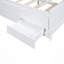 Lit plateforme double avec tête de lit à DEL avec rangement, lit gigogne simple et 3 tiroirs, blanc