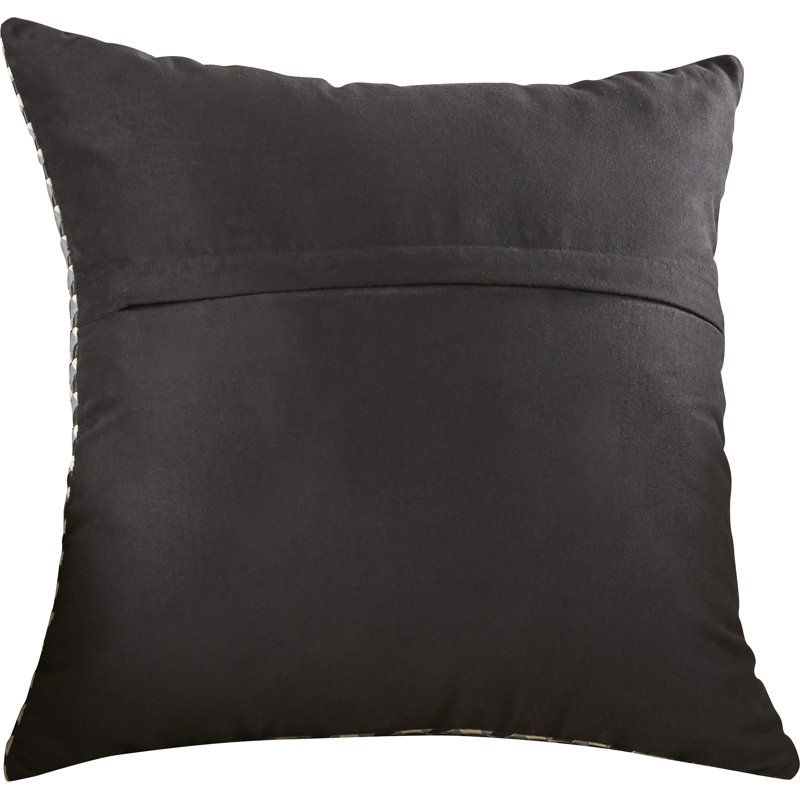 Embroidered Leather/Suede Throw Pillow