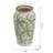 Flower Vase - 6.5" x 6.5" x 11.5" - Green/White
