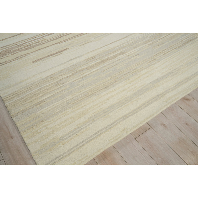 Acacia Hand Tufted New Zealand Wool Taupe/Ivory Area Rug, 6'X9'
