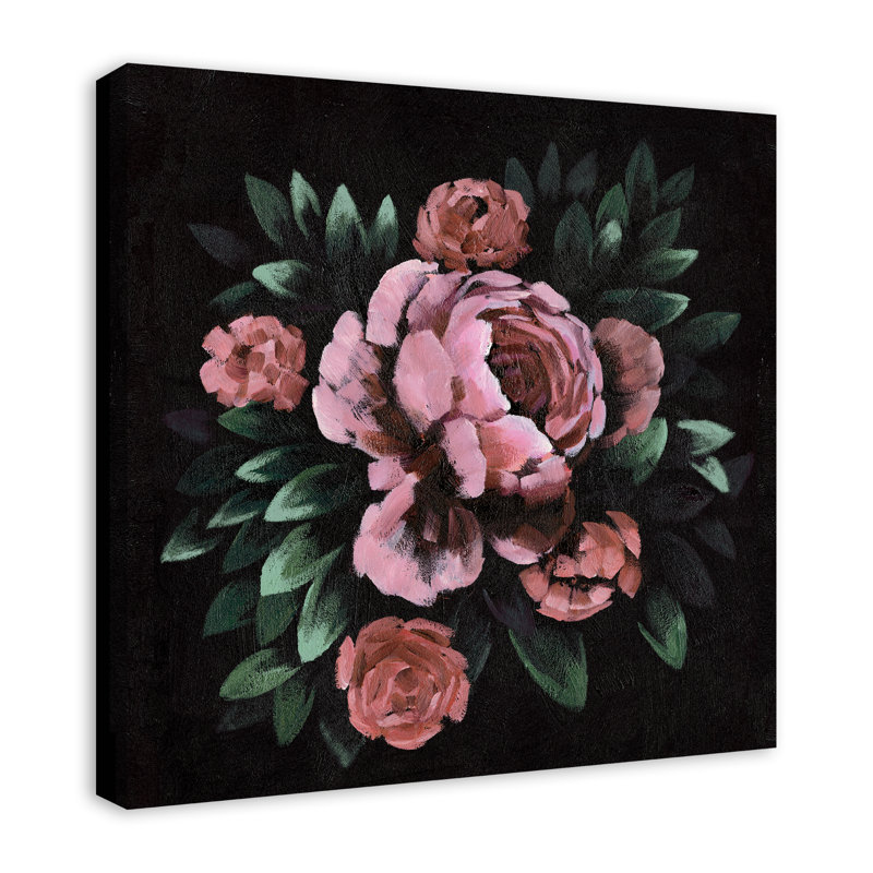 Dark Moody Florals 24x24 Canvas Wall Art
