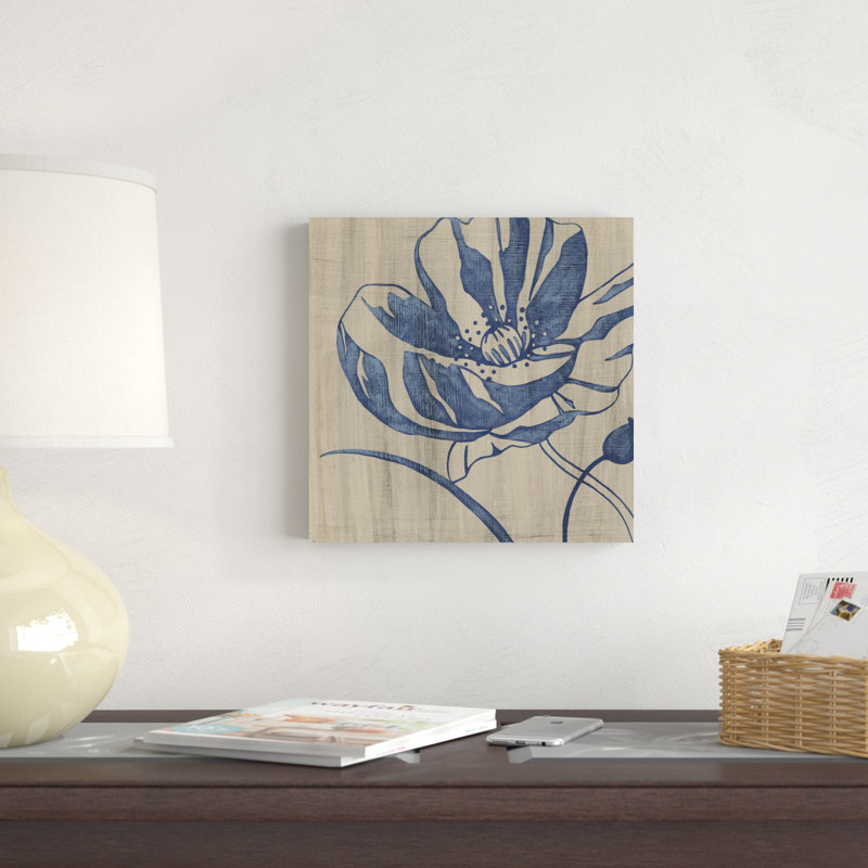 " Indigo Poppy " by Chariklia Zarris, 12" H x 12" W x 1.25" D
