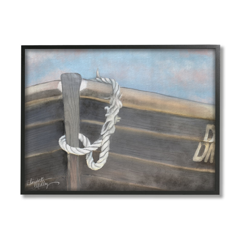 «Peaceful Nautical Boat Giclee», art mural texturé par Elizabeth Medley, H 24 po x l 30 po x P 1,5 po