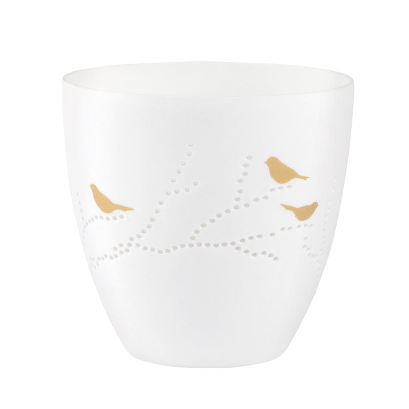 Poetry Tealight Holder with Bird Design - Medium