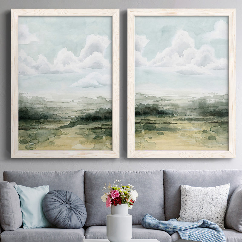 «Valley High Hights I», reproduction de photo sur toile 2 pièces, Blanc, H 27,5 po x l 75 po x P 1,5 po