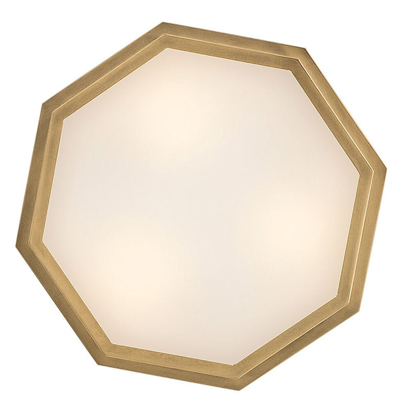 Facet 3 - Light Flush Mount, Heritage Brass