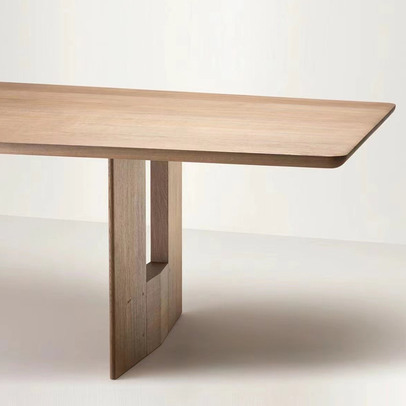 Shelitha Ash Solid Wood Dining Table, 29.52"H x 78.74"L x 31.49"W
